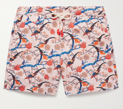 Short de bain mi-long imprimé Flight Of Fantasy White Sand