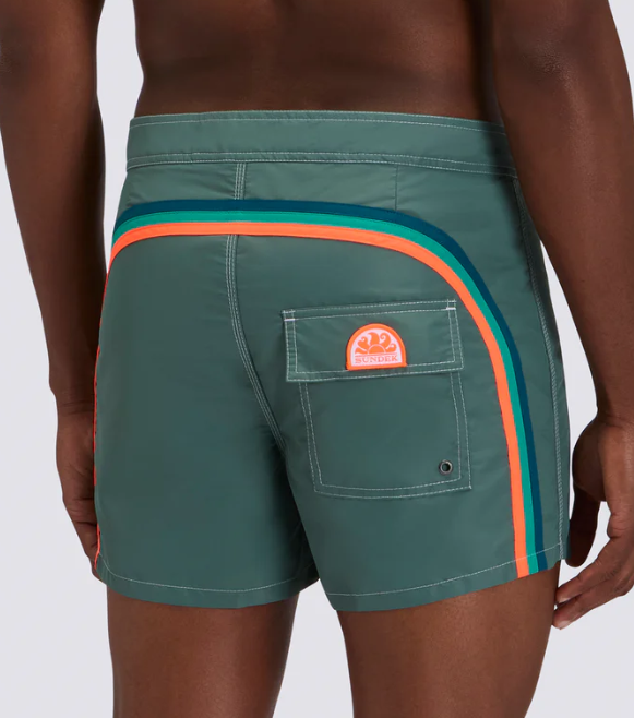 SHORT DE BAIN COURT TAILLE FIXE TAFFETA ICONIQUE