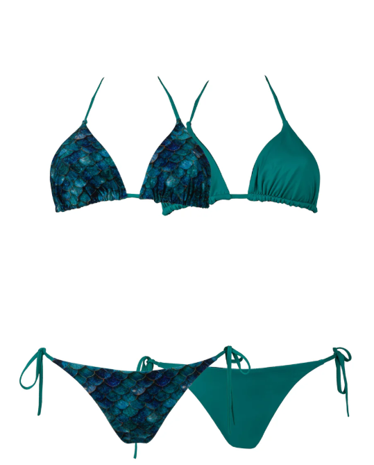 MAILLOT 2 PIECES TRIANGLE ST BARTH MERMAID REVERSIBLE