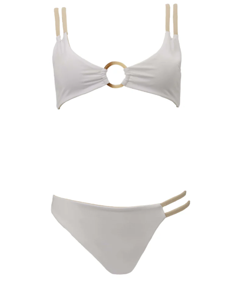 MAILLOT DE BAIN 2 PIECES HONOLULU WHITE SAND LUREX REVERSIBLE