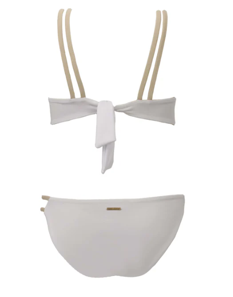 MAILLOT DE BAIN 2 PIECES HONOLULU WHITE SAND LUREX REVERSIBLE
