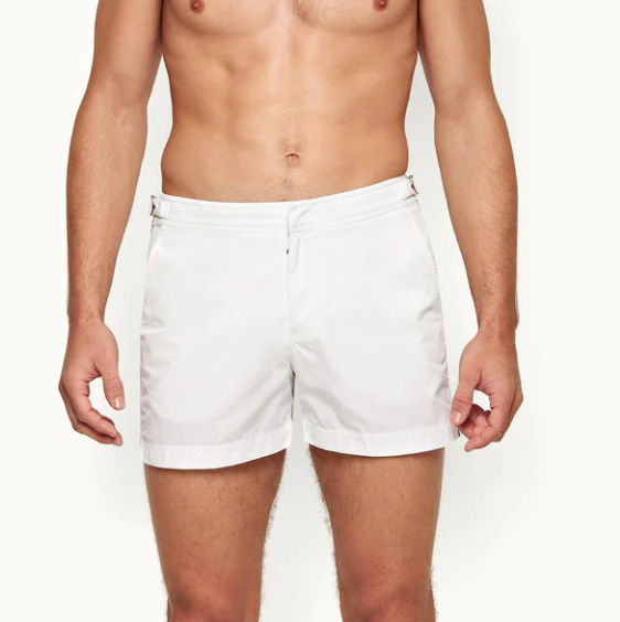 Short De Bain Court À Bandes Rayées White Setter