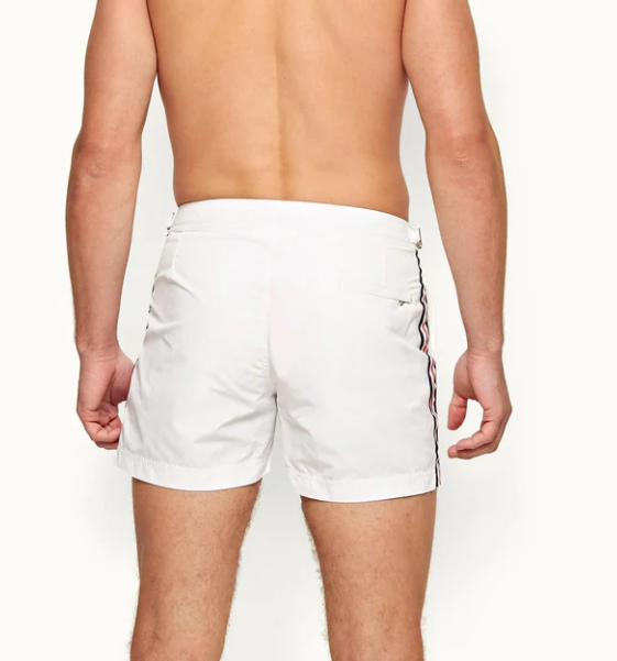 Short De Bain Court À Bandes Rayées White Setter